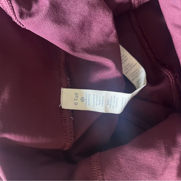 Lululemon Burgundy / Dark Purple Colored Skort - Size 6 Tall - Picture 5 of 5